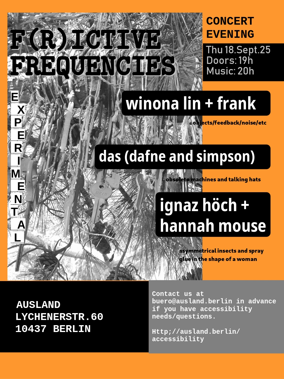 poster for Frictive Frequencies event September 2025